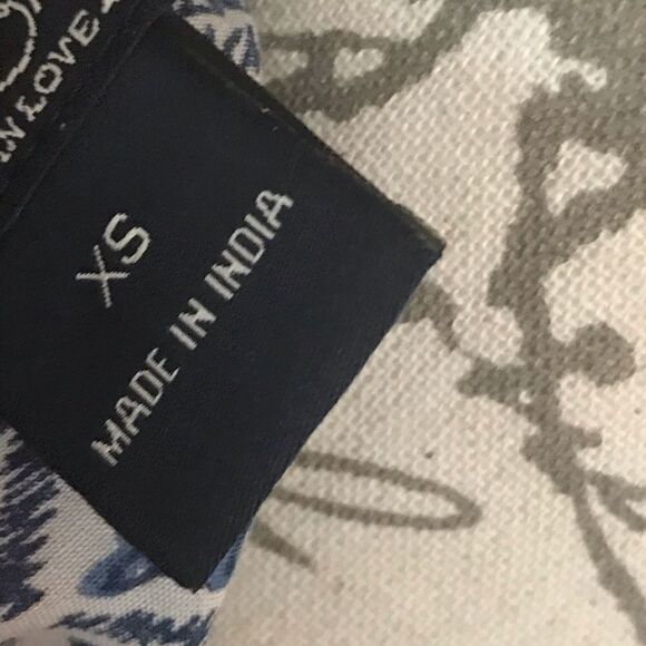 Lucky Brand Boho Blue Print Top Women XS - Picture 9 of 10